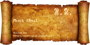 Must Ubul névjegykártya